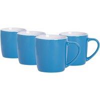 Argon Tableware 4x Coloured Coffee Mugs - 350ml - Durable Stoneware Cappuccino Tea Cup in Blue