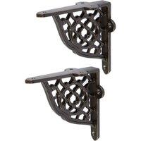 Hammer and Tongs Honeycomb Iron Shelf Bracket - D100mm - Pack of 2 in Grey | Size: 1000mm x 1000mm