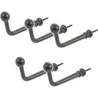 Hammer and Tongs Flat Top Screw Hook - W20mm x H60mm - Pack of 5 in Black | Size: 1000mm x 1000mm