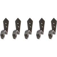 Hammer and Tongs Hammered Scroll Hook - W30mm x H95mm - Black - Pack of 5 | Size: 1000mm x 1000mm