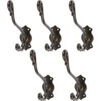 Hammer and Tongs Curly Hat & Coat Hook - W40mm x H140mm - Black - Pack of 5 | Size: 1000mm x 1000mm