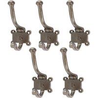 Hammer and Tongs Number 5 Double Wall Hook - W50mm x H115mm - Raw - Pack of 5 in Grey | Size: 1000mm x 1000mm