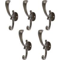 Hammer and Tongs Ornamental Hat & Coat Hook - W30mm x H130mm - Pack of 5 in Black | Size: 1000mm x 1000mm