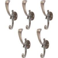 Hammer and Tongs Ornamental Hat & Coat Hook - W30mm x H130mm - Pack of 5 in Grey | Size: 1000mm x 1000mm