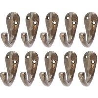 Hammer and Tongs Single Robe Hook - W20mm x H45mm - Pack of 10 in Grey | Size: 1000mm x 1000mm