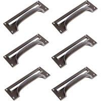 Hammer and Tongs Filing Cabinet Drawer Pull with Card Frame - W130mm x H50mm - Pack of 6 in Grey | Size: 1000mm x 500mm