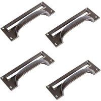 Hammer and Tongs Filing Cabinet Drawer Pull with Card Frame - W130mm x H50mm - Pack of 4 in Grey | Size: 1000mm x 500mm