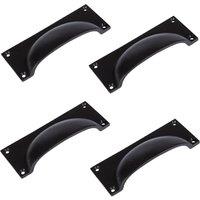 Hammer and Tongs Rectangular Cabinet Drawer Pull - W130mm x H50mm - Pack of 4 in Black | Size: 1000mm x 500mm