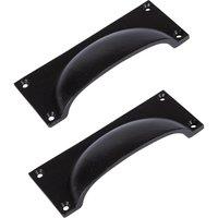 Hammer and Tongs Rectangular Cabinet Drawer Pull - W130mm x H50mm - Pack of 2 in Black | Size: 1000mm x 500mm