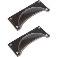 Hammer and Tongs Rectangular Cabinet Drawer Pull - W105mm x H50mm - Pack of 2 in Grey | Size: 1000mm x 500mm