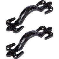 Hammer and Tongs Rustic Fleur De Lis Door Handle - H105mm - Black - Pack of 2 | Size: 10000mm x 520mm