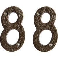 Hammer and Tongs Rustic Iron Numeral - Number 8 - H80mm - Pack of 2 in Grey