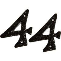 Hammer and Tongs Rustic Iron Numeral - Number 4 - H70mm - Pack of 2 in Black