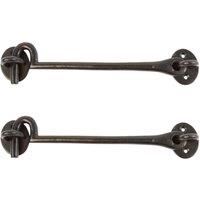Hammer and Tongs Rustic Cabin Hook and Eye - W225mm - Black - Pack of 2 | Size: 10000mm x 520mm
