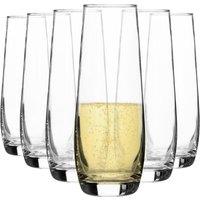 Argon Tableware Corto Stemless Champagne Flutes - 230ml - Pack of 6 in Clear