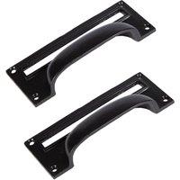 Hammer and Tongs Filing Cabinet Drawer Pull with Card Frame - W130mm x H50mm - Pack of 2 in Black | Size: 1000mm x 500mm