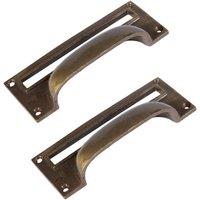 Hammer and Tongs Filing Cabinet Drawer Pull with Card Frame - W130mm x H50mm - Pack of 2 in Gold | Size: 1000mm x 500mm