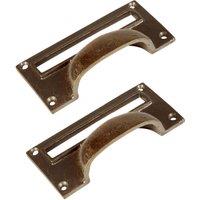 Hammer and Tongs Filing Cabinet Drawer Pull with Card Frame - W100mm x H50mm - Pack of 2 in Gold | Size: 1000mm x 500mm