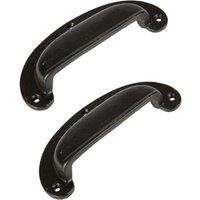Hammer and Tongs Wide Lipped Cabinet Drawer Pull - W130mm x H50mm - Pack of 2 in Black | Size: 1000mm x 500mm