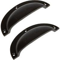 Hammer and Tongs Curved Cabinet Drawer Pull - W130mm x H50mm - Pack of 2 in Black | Size: 1000mm x 500mm