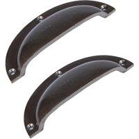 Hammer and Tongs Curved Cabinet Drawer Pull - W130mm x H50mm - Pack of 2 in Grey | Size: 1000mm x 500mm