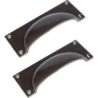 Hammer and Tongs Rectangular Cabinet Drawer Pull - W130mm x H50mm - Pack of 2 in Grey | Size: 1000mm x 500mm