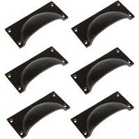 Hammer and Tongs Rectangular Cabinet Drawer Pull - W105mm x H50mm - Pack of 6 in Black | Size: 1000mm x 500mm