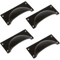 Hammer and Tongs Rectangular Cabinet Drawer Pull - W105mm x H50mm - Pack of 4 in Black | Size: 1000mm x 500mm