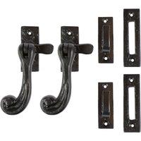 Hammer and Tongs Rustic Window Fastener - Left Handed - W45mm x H110mm - Black - Pack of 2 | Size: 10000mm x 520mm