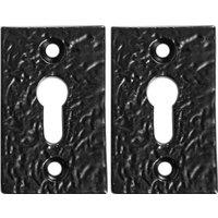 Hammer and Tongs Rectangular Escutcheon Plate - W30mm x H50mm - Black - Pack of 2 | Size: 10000mm x 520mm