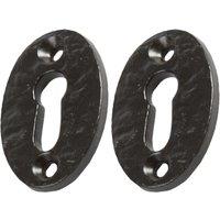 Hammer and Tongs Rustic Escutcheon Plate - W35mm x H50mm - Black - Pack of 2 | Size: 10000mm x 520mm