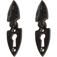 Hammer and Tongs Arrowhead Escutcheon Plate with Cover - W30mm x H55mm - Black - Pack of 2 | Size: 10000mm x 520mm