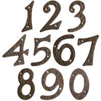 Hammer and Tongs Rustic Iron Numeral Set 0-9 - H90mm in Grey