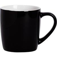 Argon Tableware Coloured Coffee Mug - 350ml - Durable Stoneware Cappuccino Latte Tea Cup in Black
