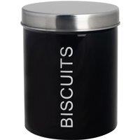 Harbour Housewares Kitchen Biscuit Tin - Round Metal Kitchen Storage Container Tin in Black