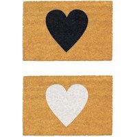 Nicola Spring Coir Door Mat Set - 60 x 40cm - Hearts | Size: 40 cm x 60 cm