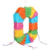 Fax Potato Pinatas Number 0 Cardboard Pinata - W35cm x D7.5cm x H50cm - Multi
