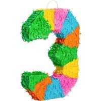 Fax Potato Pinatas Number 3 Cardboard Pinata - W35cm x D7.5cm x H50cm - Multi