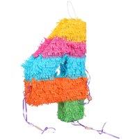 Fax Potato Pinatas Number 4 Cardboard Pinata - W35cm x D7.5cm x H50cm - Multi