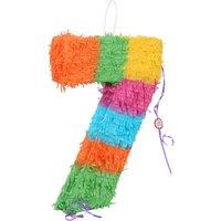 Fax Potato Pinatas Number 7 Cardboard Pinata - W35cm x D7.5cm x H50cm - Multi