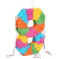 Fax Potato Pinatas Number 8 Cardboard Pinata - W35cm x D7.5cm x H50cm - Multi