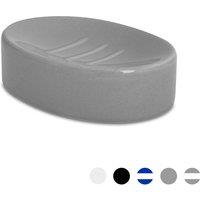 Harbour Housewares Ceramic Bathroom Soap Dish in Grey