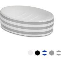 Harbour Housewares Ceramic Soap Dish - Grey Stripe