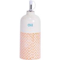Nicola Spring Hand-Printed Olive Oil Pourer Bottle - 500ml in Orange