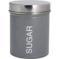 Harbour Housewares Kitchen Sugar Canister - Round Metal Kitchen Storage Food Canister Tin in Grey