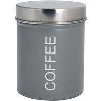 Harbour Housewares Kitchen Coffee Canister - Round Metal Kitchen Storage Food Canister Tin in Grey