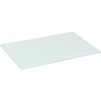 Harbour Housewares Glass Chopping Board - 50 x 40cm Kitchen Cutting Board for Food Prep in White | Size: 50 x 40 cm