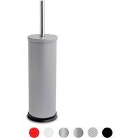 Harbour Housewares Round Toilet Brush & Holder - Cleaning Brush Set with Non Slip Base in Grey