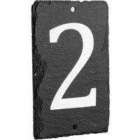 Nicola Spring Slate House Sign - 9 x 14.5cm - Number 2 in Grey | Size: 9 x 14.5 cm