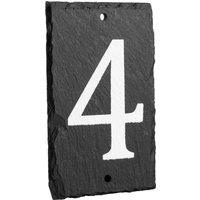 Nicola Spring Slate House Sign - 9 x 14.5cm - Number 4 in Grey | Size: 9 x 14.5 cm